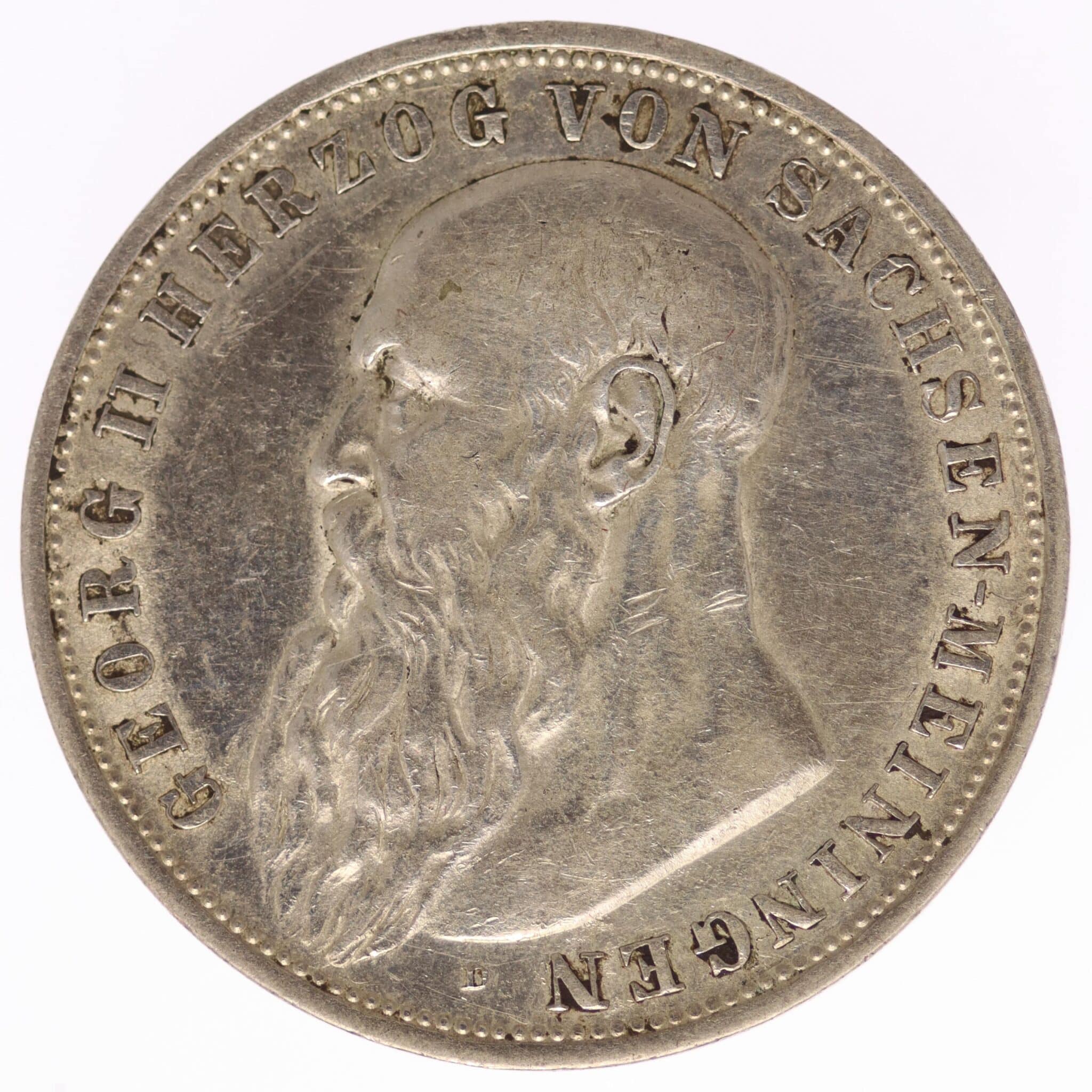 Sachsen Meiningen Georg II. 3 Mark 1913 D