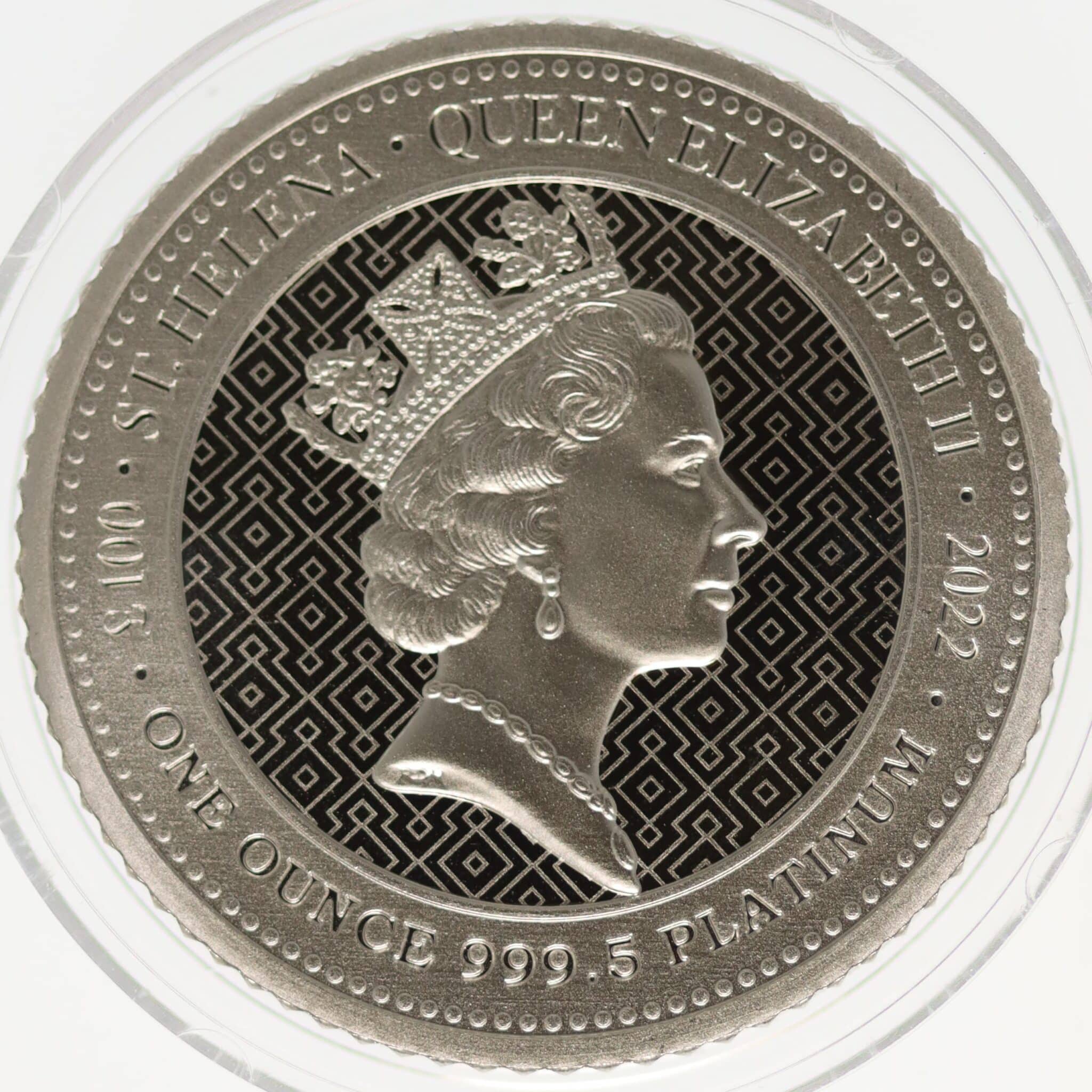 St. Helena Elisabeth II. 100 Pounds 2022 1 OZ Platin