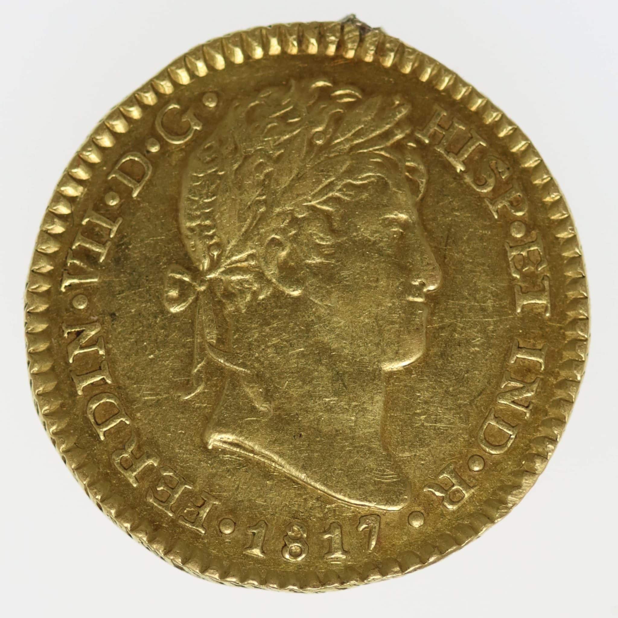 Guatemala Fernando VII Escudo 1817 NG M