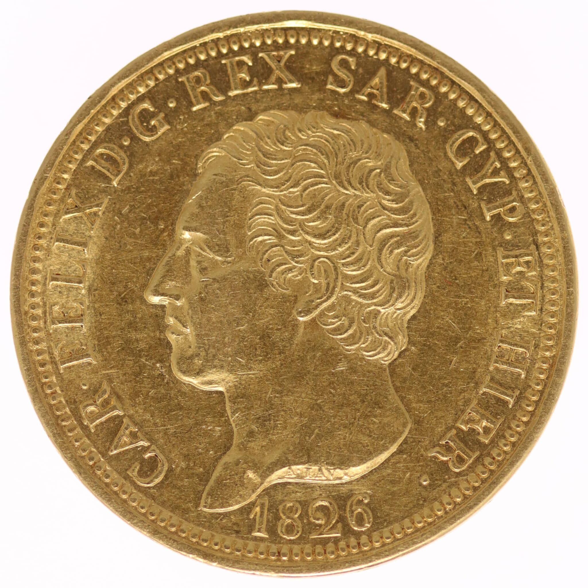 Italien Sardinien Karl Felix 80 Lire 1826