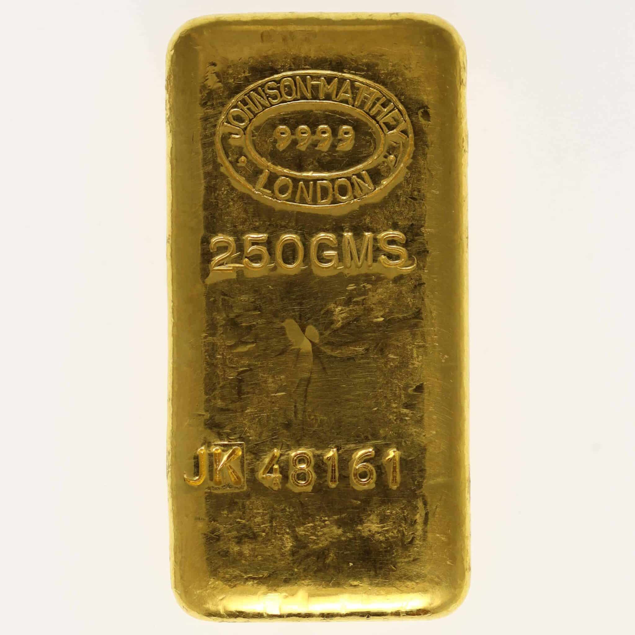 Goldbarren 250 Gramm Johnson Matthey London