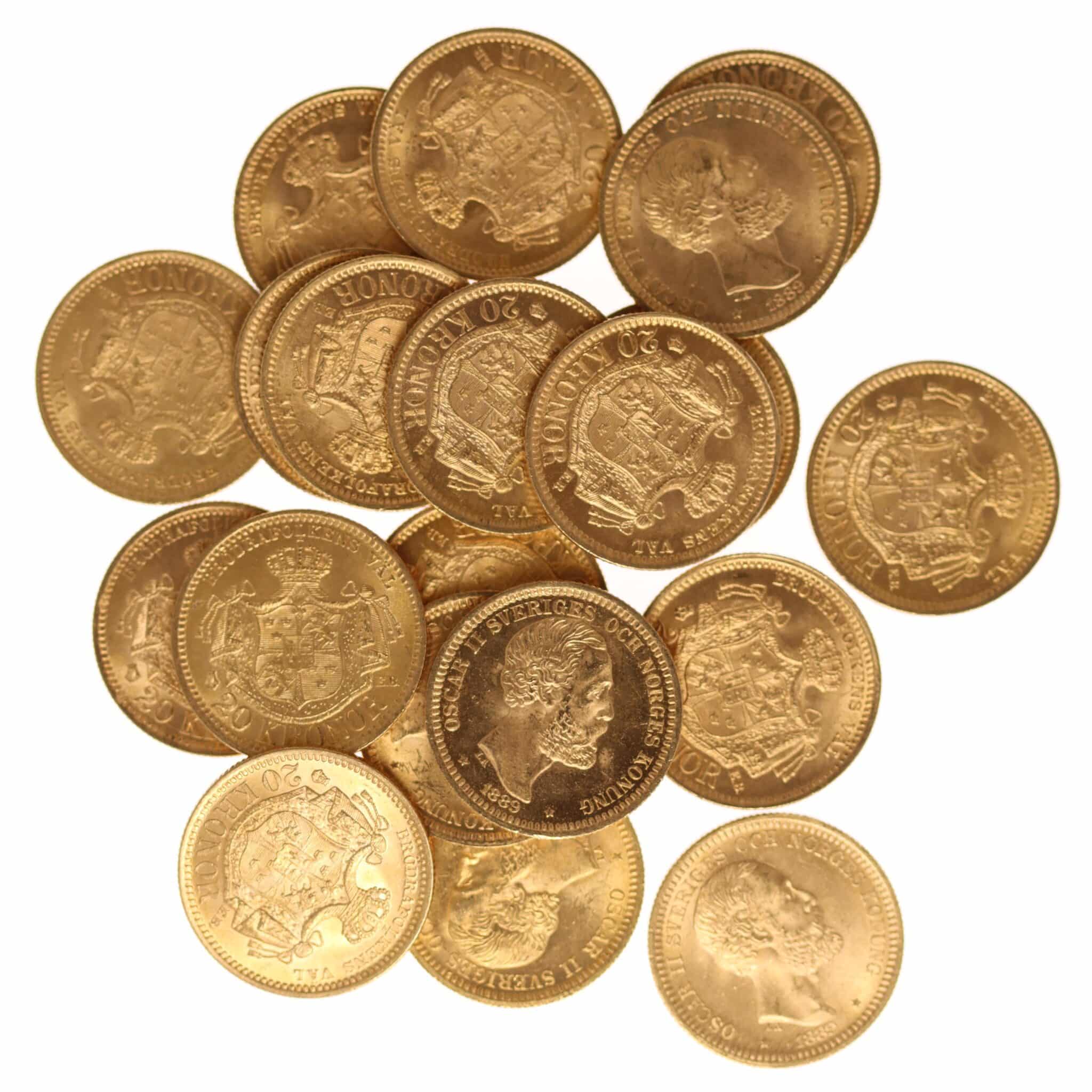 Schweden Oskar II. 20 Kronen 1889 E.B.