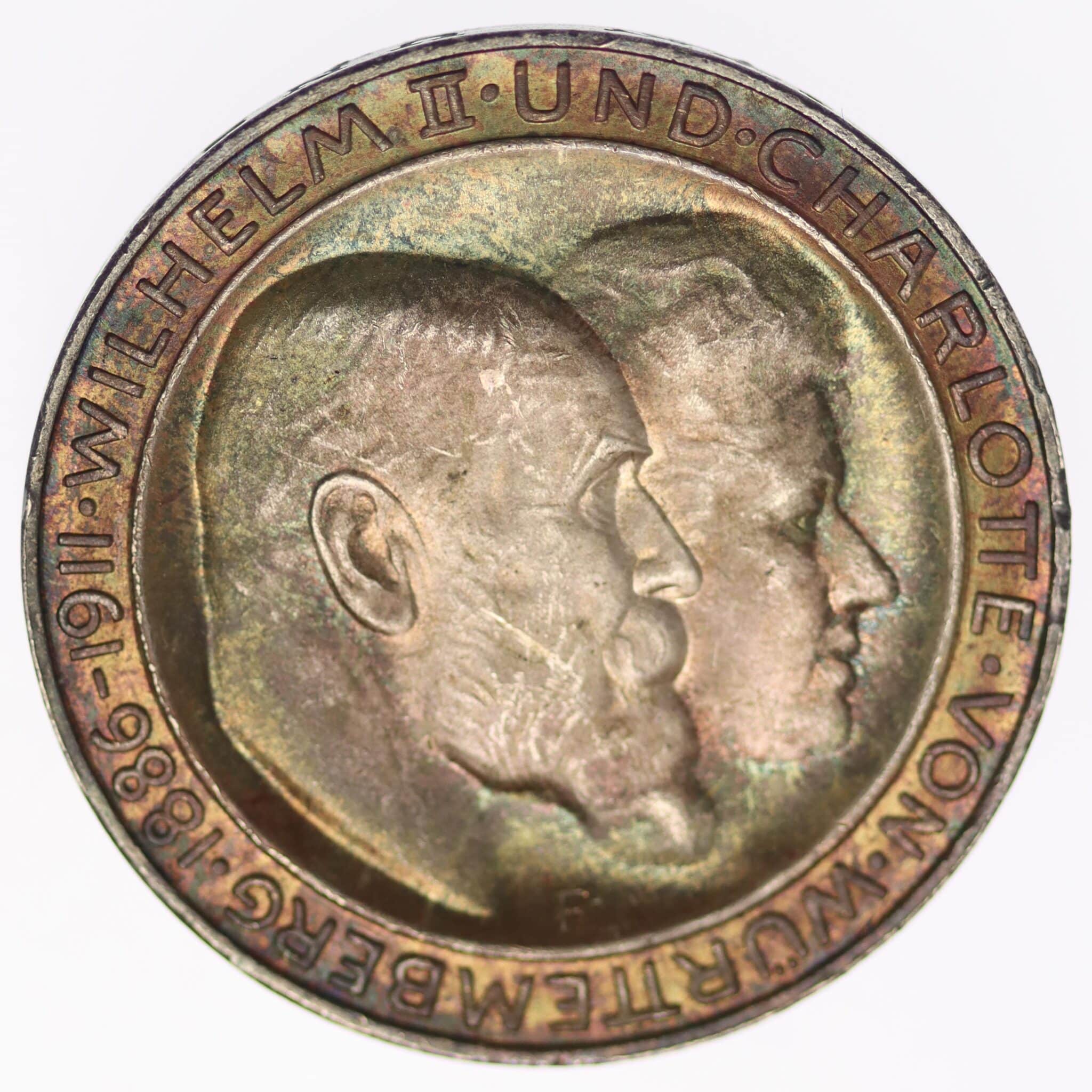 Württemberg Wilhelm II. 3 Mark 1911