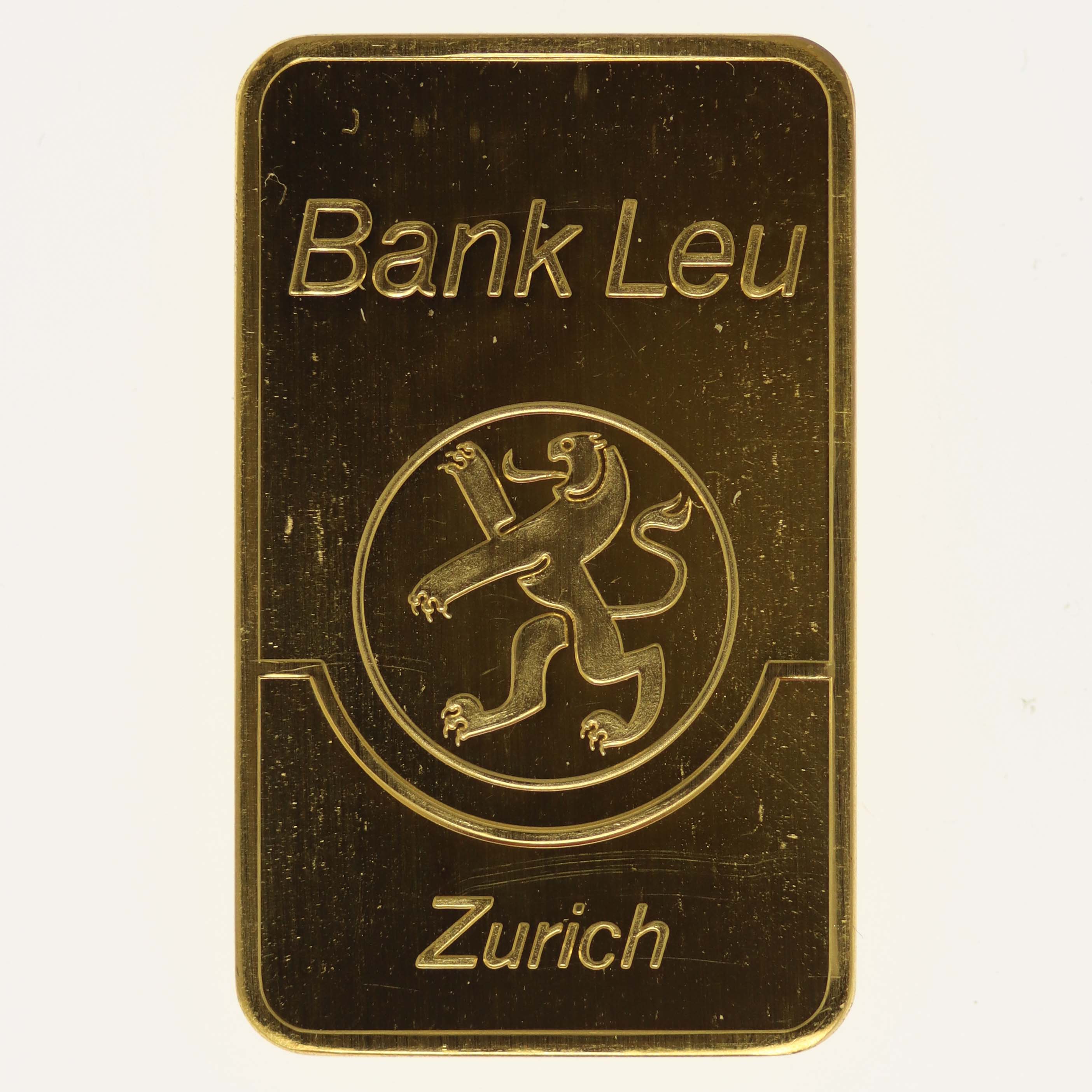 Goldbarren 10 Gramm MP für Bank Leu