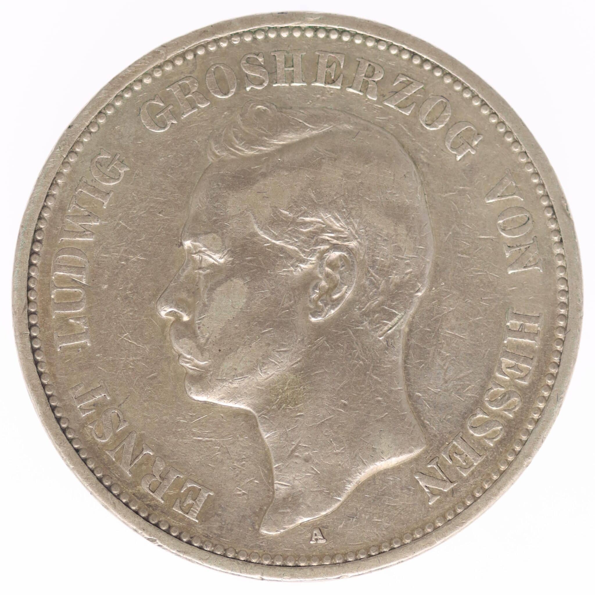 Hessen Ernst Ludwig 5 Mark 1898 A