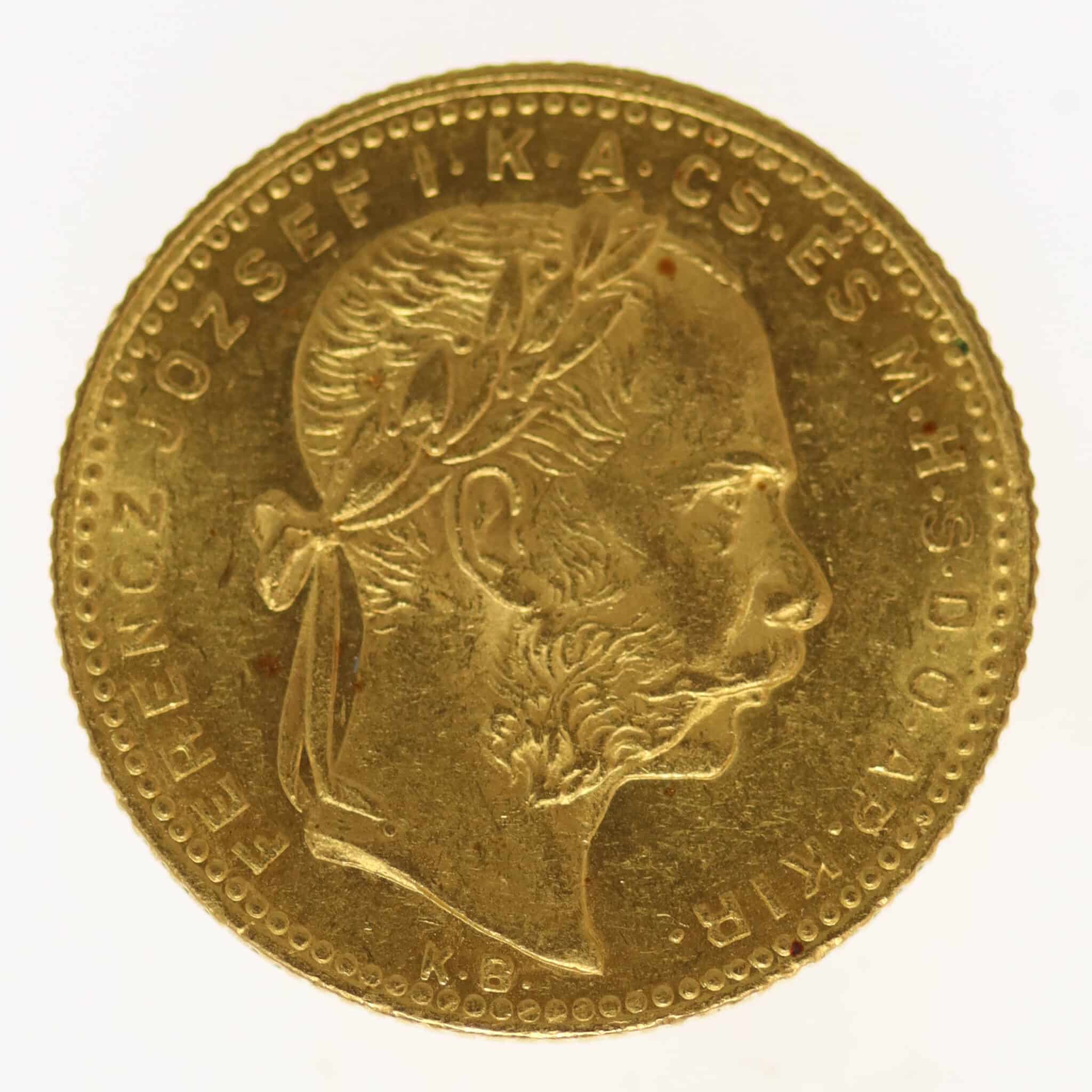 Österreich Kaiserreich Franz Joseph I. 8 Forint 1880 KB