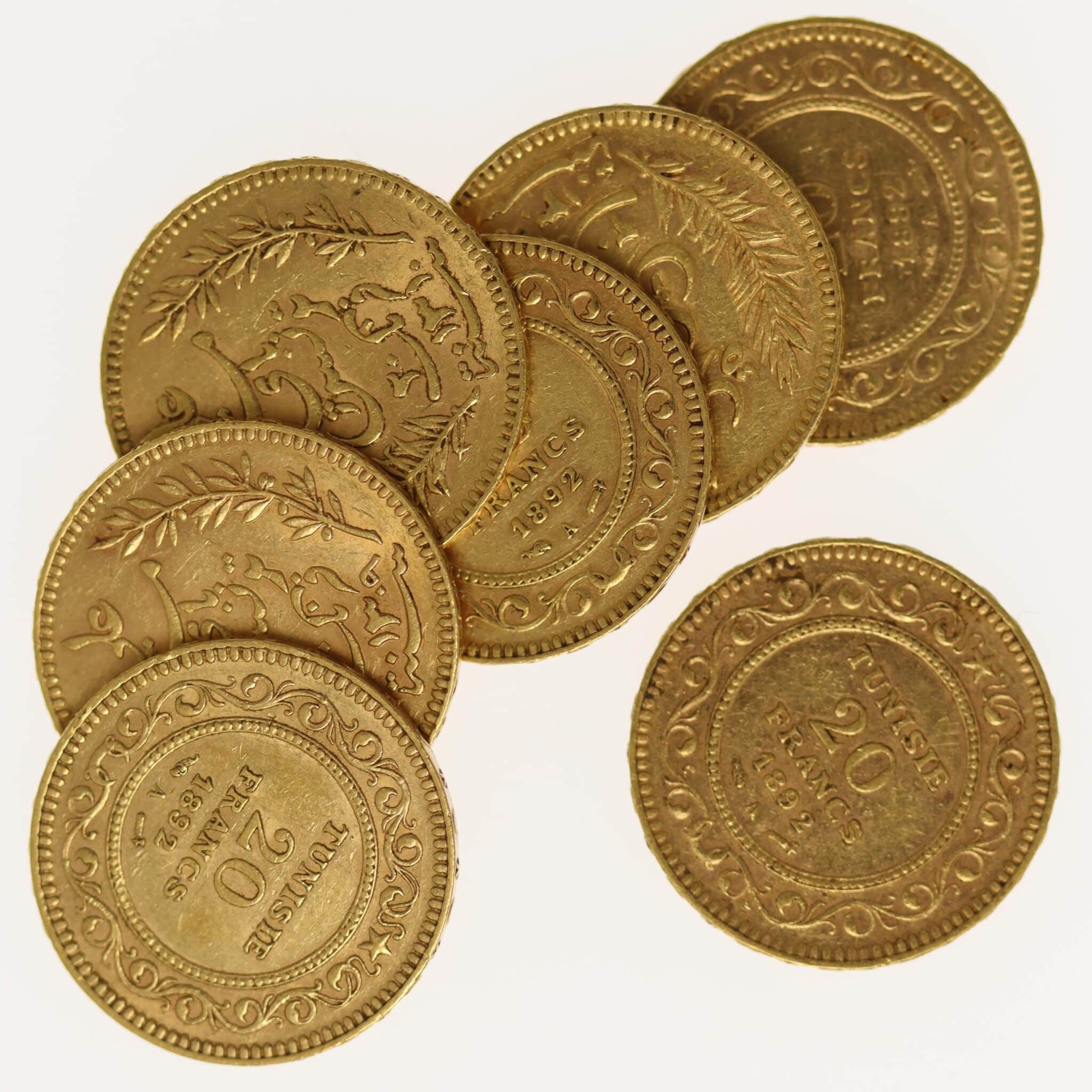 Tunesien Ali Bey 20 Francs 1892