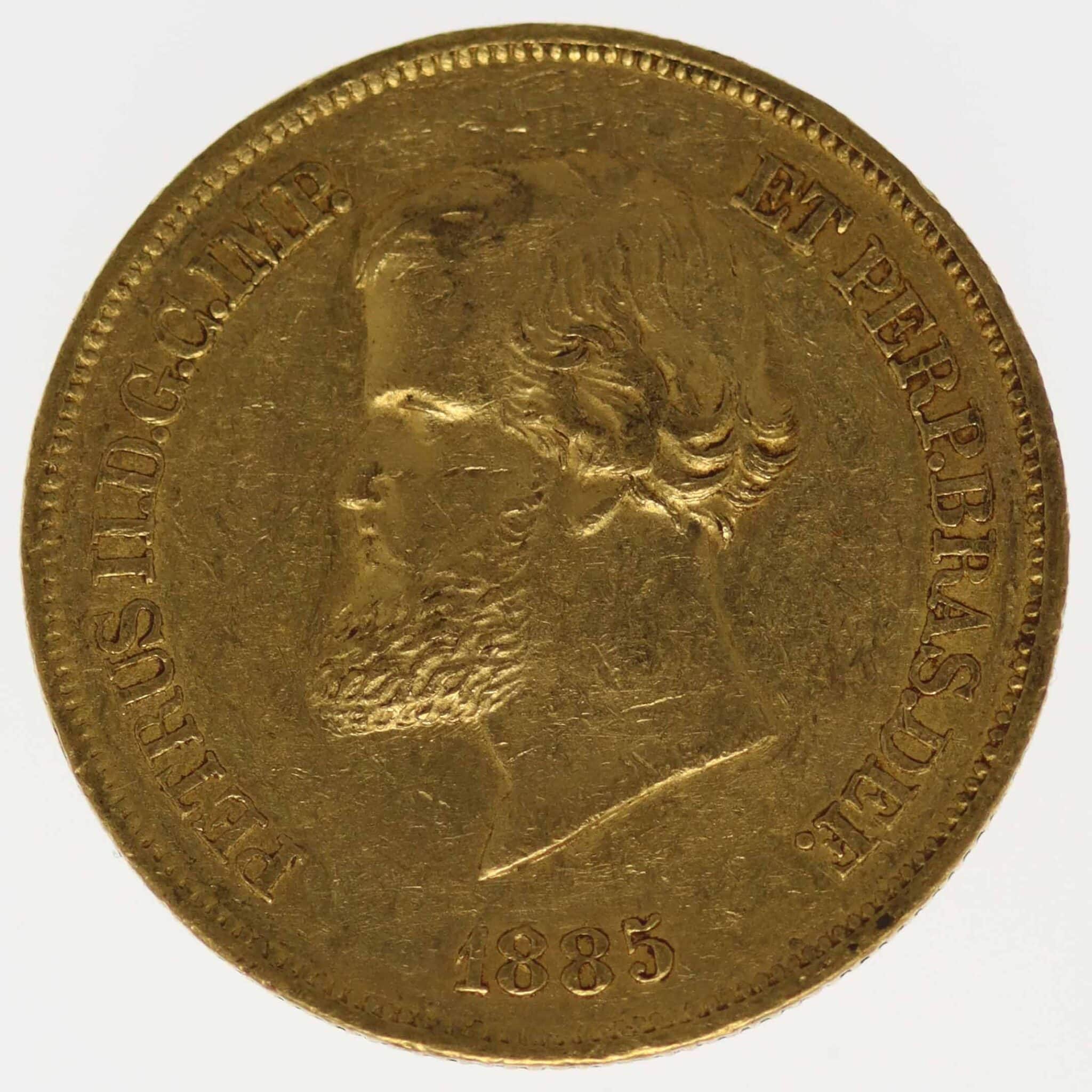 Brasilien Pedro II. 10.000 Reis 1885