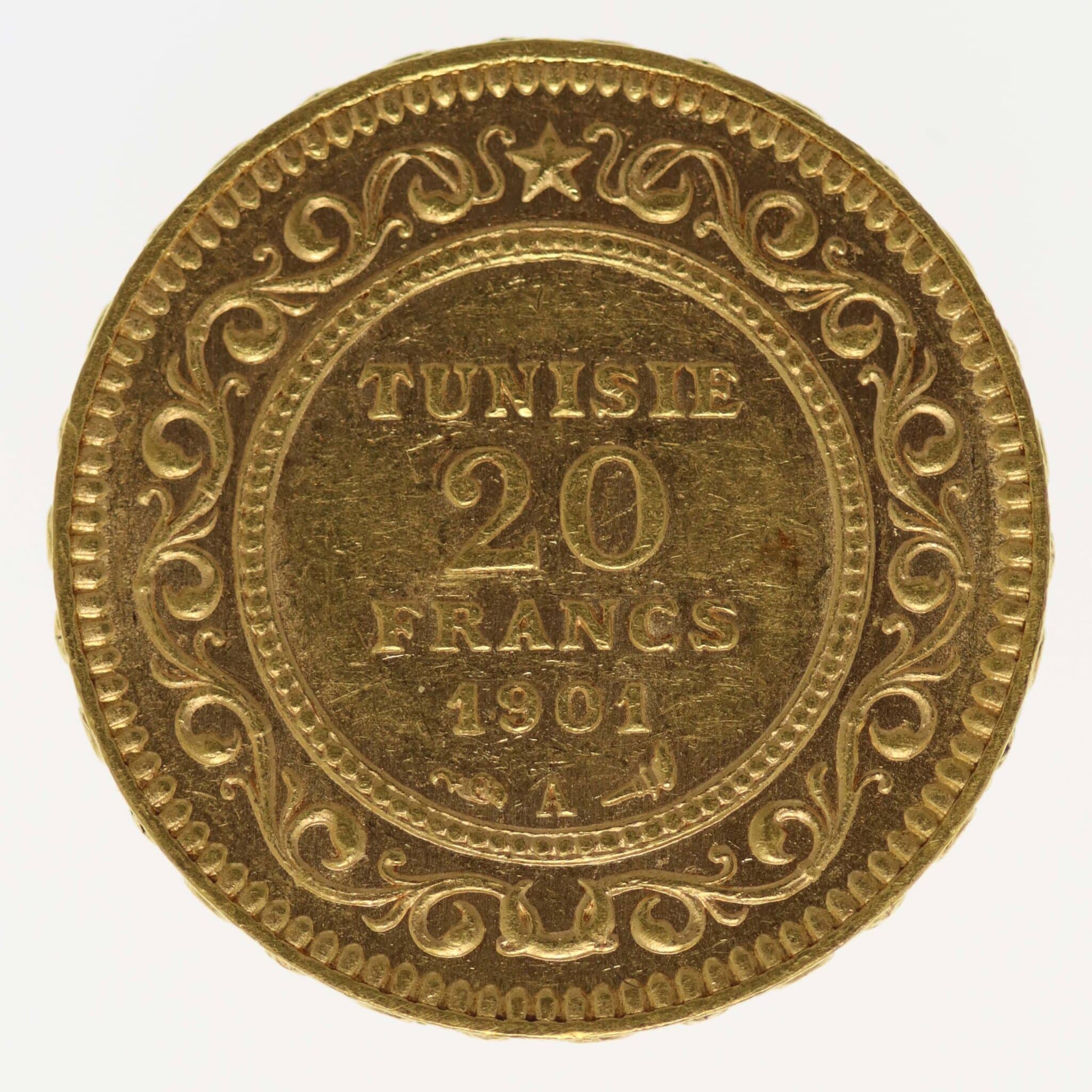 Tunesien Ali Bey 20 Francs 1901