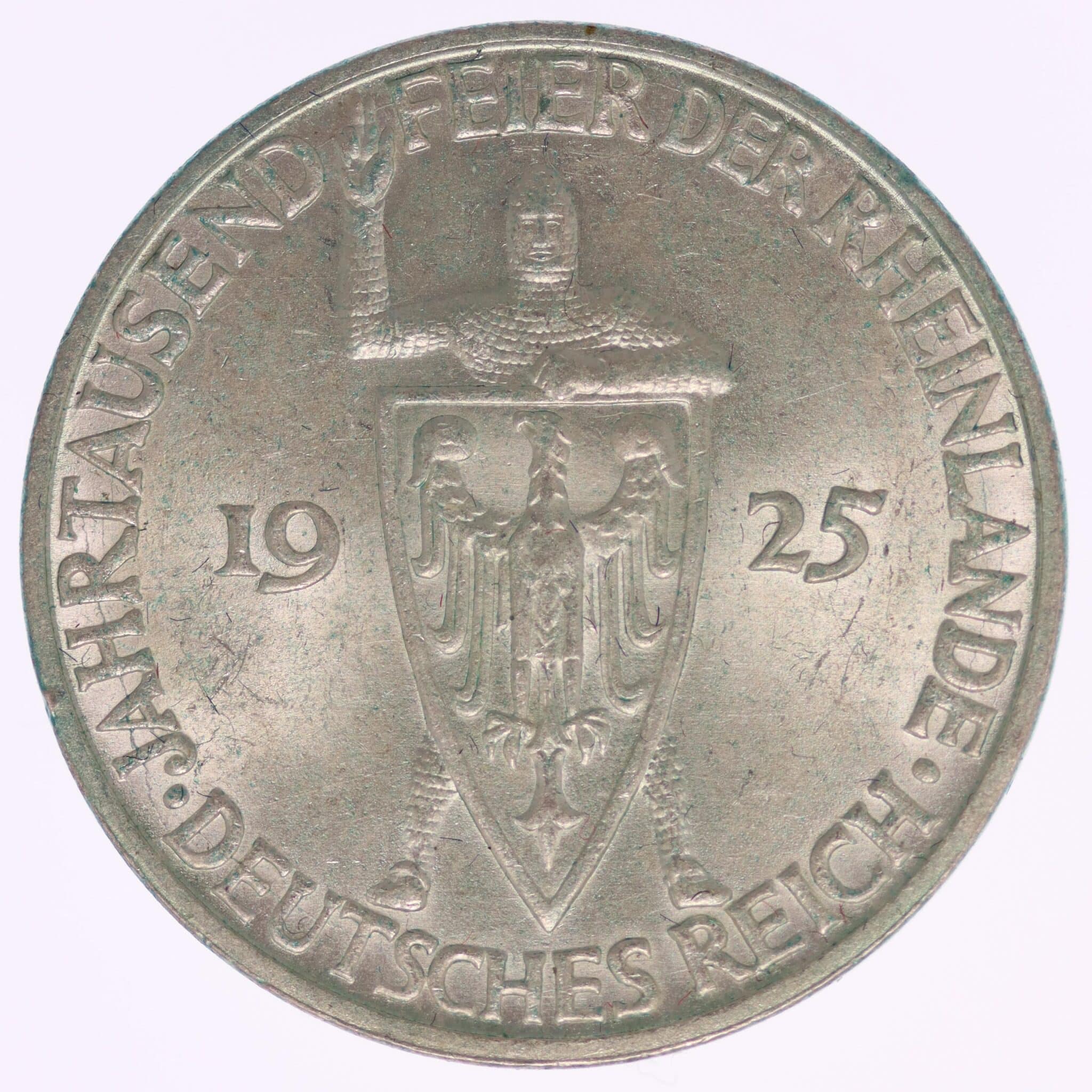 Weimarer Republik 3 Reichsmark 1925 D Rheinlande