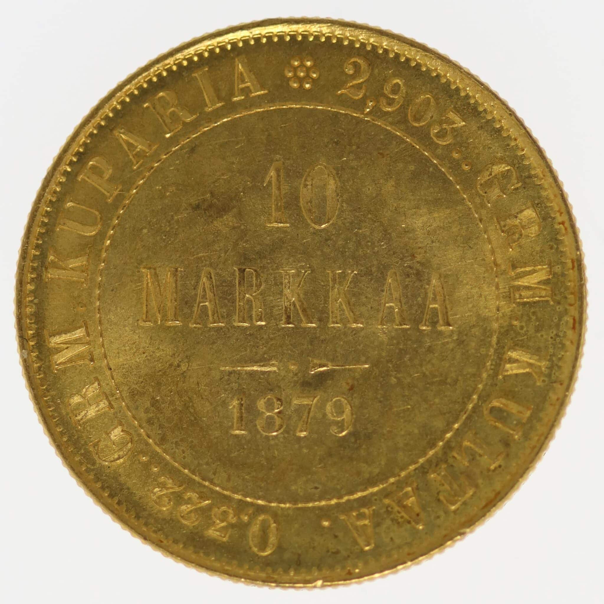 Finnland Alexander II. 10 Markkaa 1879