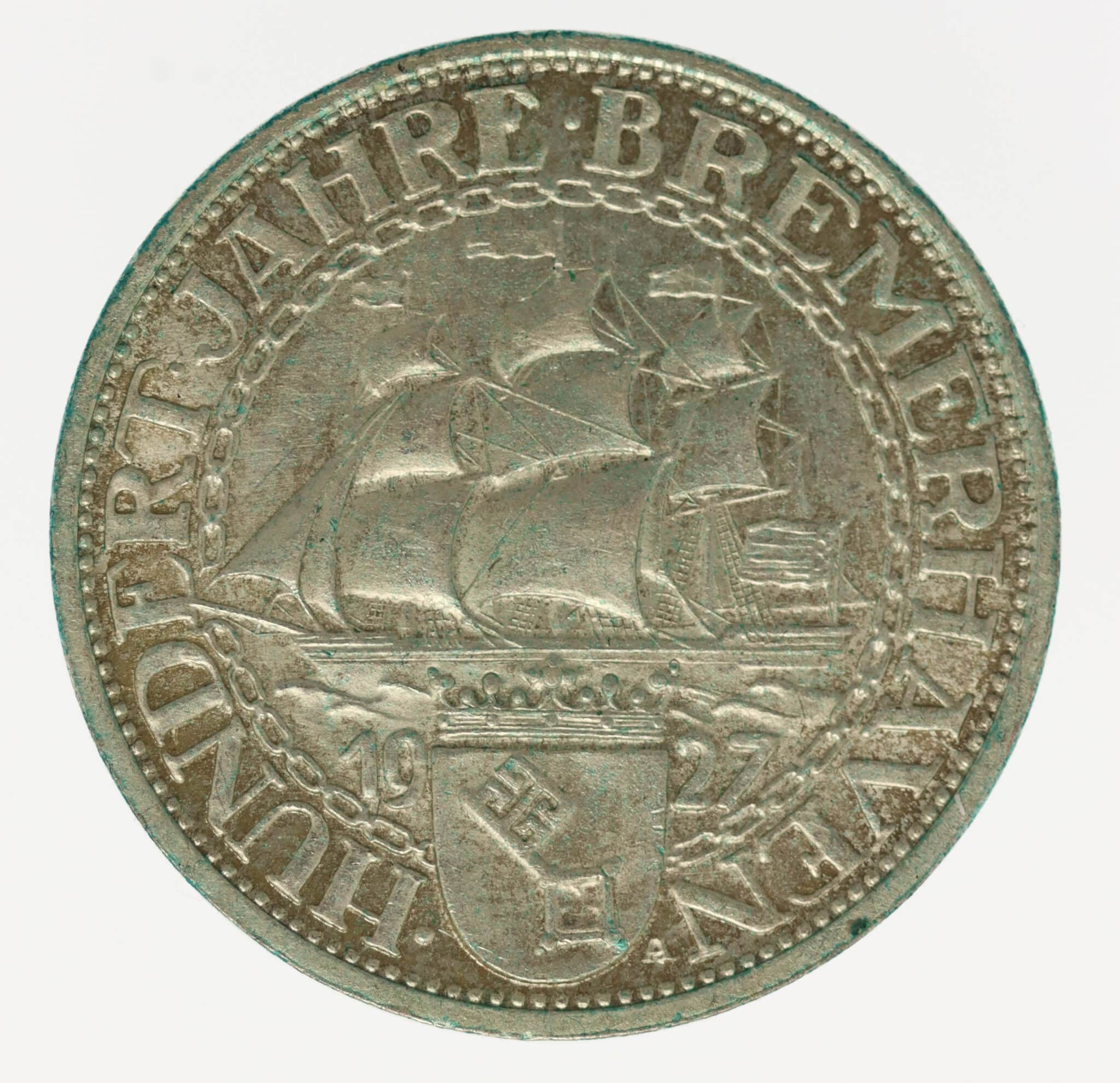 Weimarer Republik 3 Reichsmark 1927 Bremerhaven