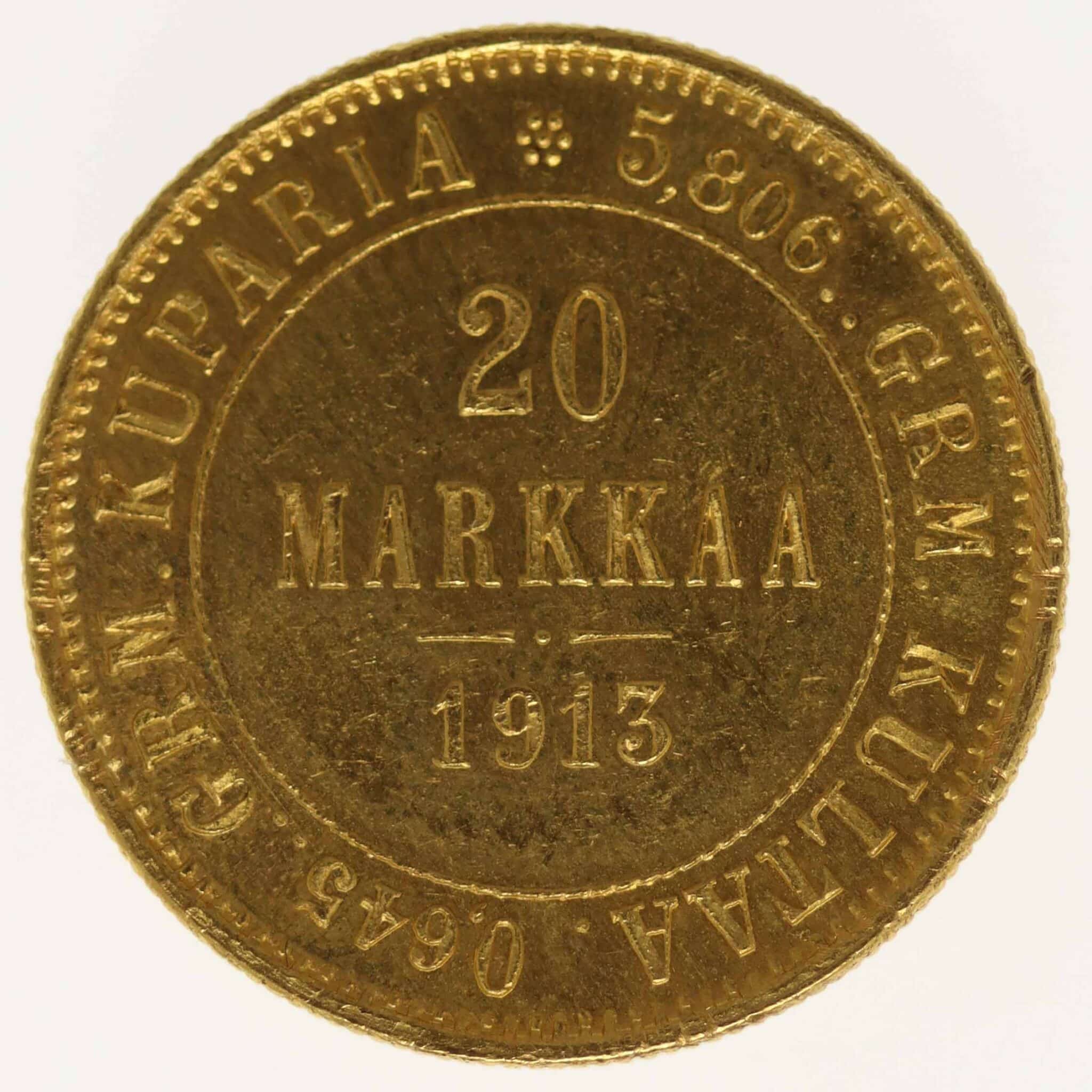 Finnland Nikolaus II. 20 Markkaa 1913