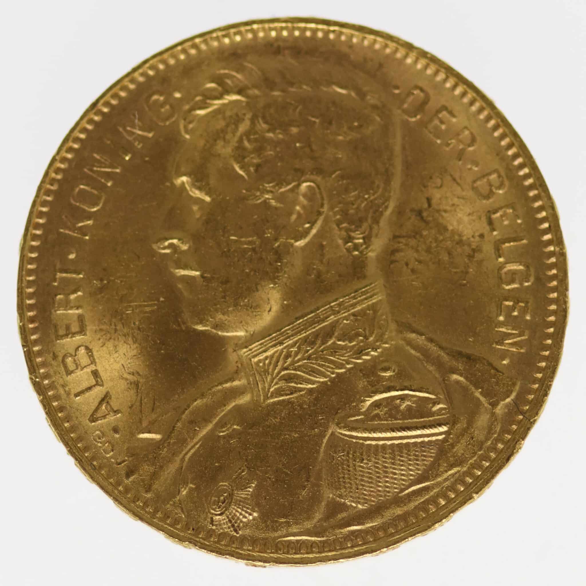 Belgien Albert 20 Francs 1914