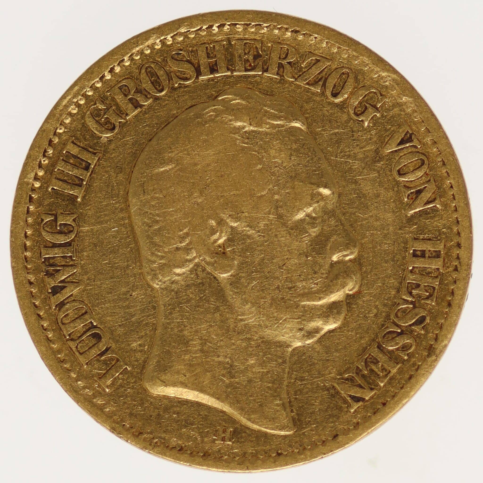 Hessen Ludwig III. 10 Mark 1875 H