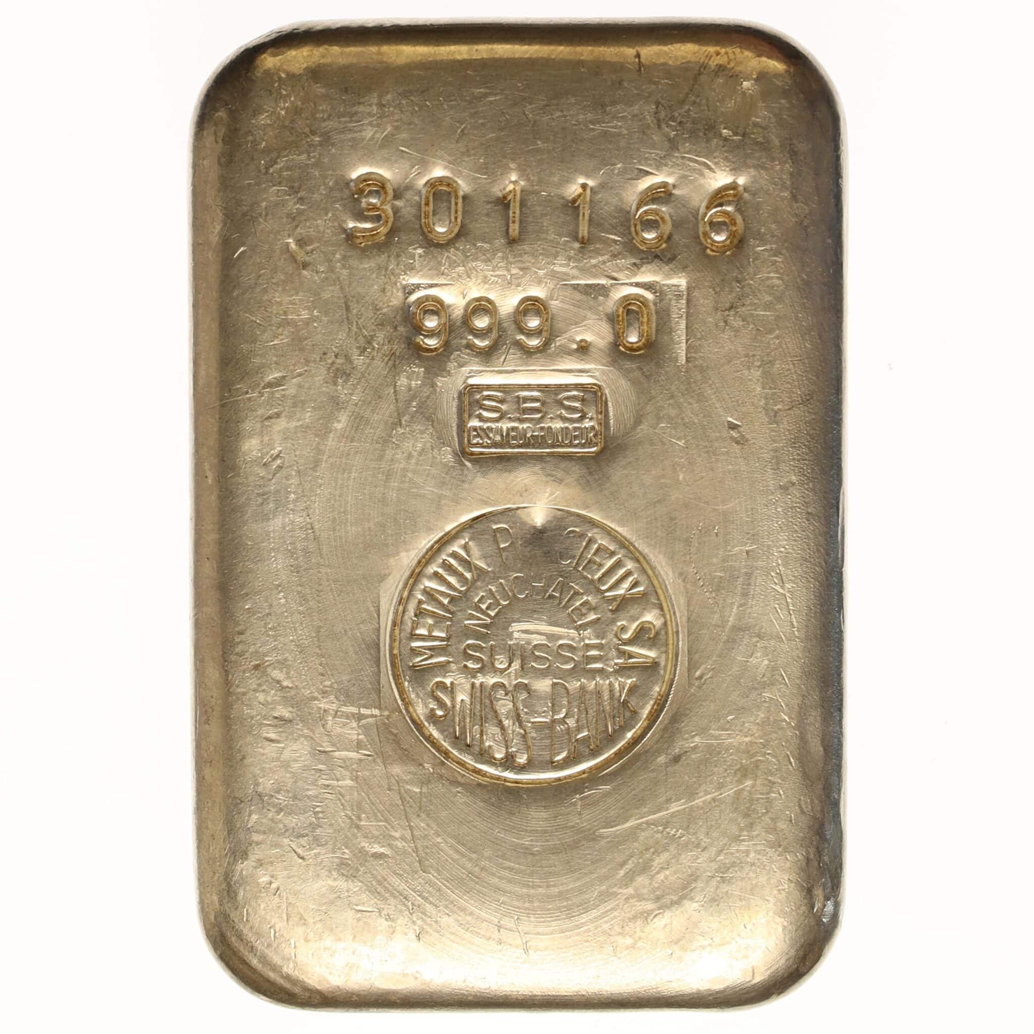 Silberbarren 1 Kilogramm Metaux Precieux S.A.